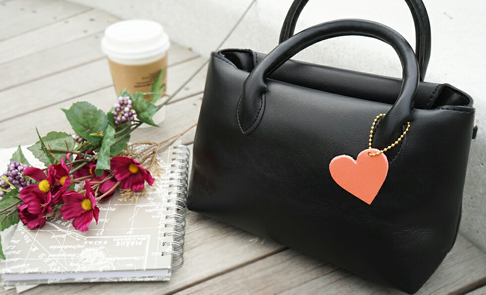 楽天市場】バッグチャーム 大人 かわいい ハート （Mサイズ） 名入れ可