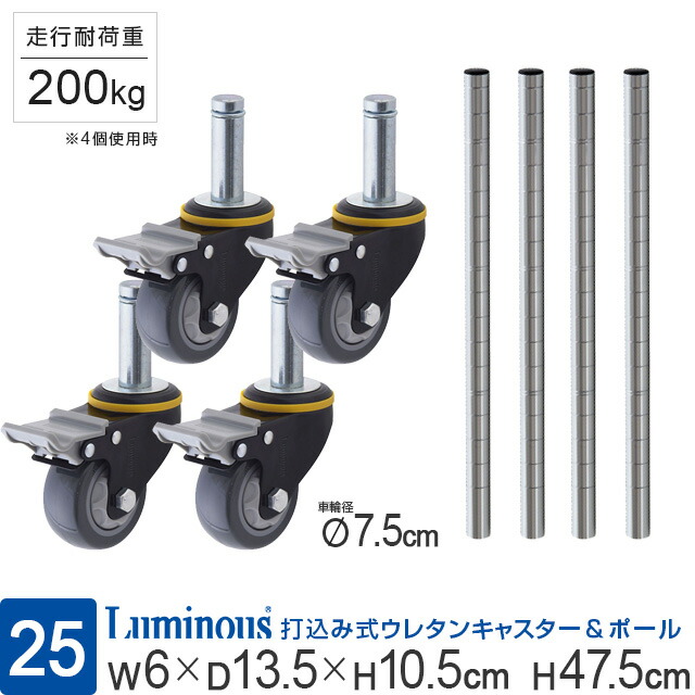 楽天市場】ルミナス公式 ラック パーツ 業務用キャスター ウレタン