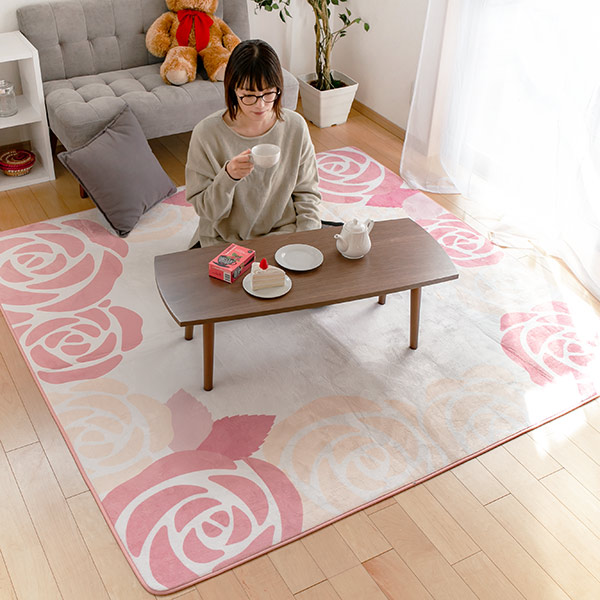 楽天市場】ラグ ふっくらなめらか 転写フランネルラグ レネ 190