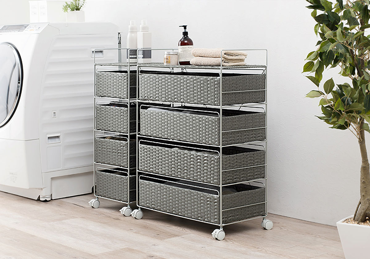 楽天市場】ランドリーチェスト 4段 幅60cm 高さ85cm キャスター付