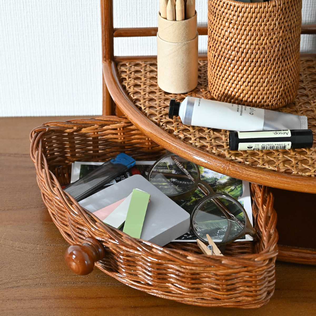 楽天市場】ミニラック 高さ32cm ラタン 軽量 天然木 （ ラタンラック