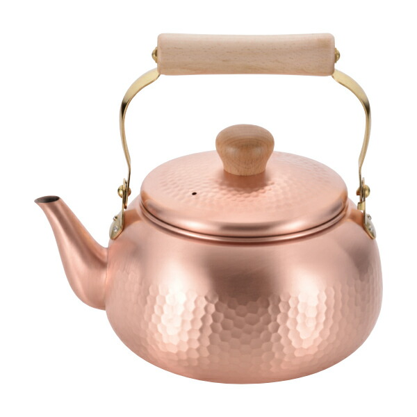 楽天市場】やかん 2.4L ガス火専用 千歳 銅製 日本製 純銅 木柄丸型