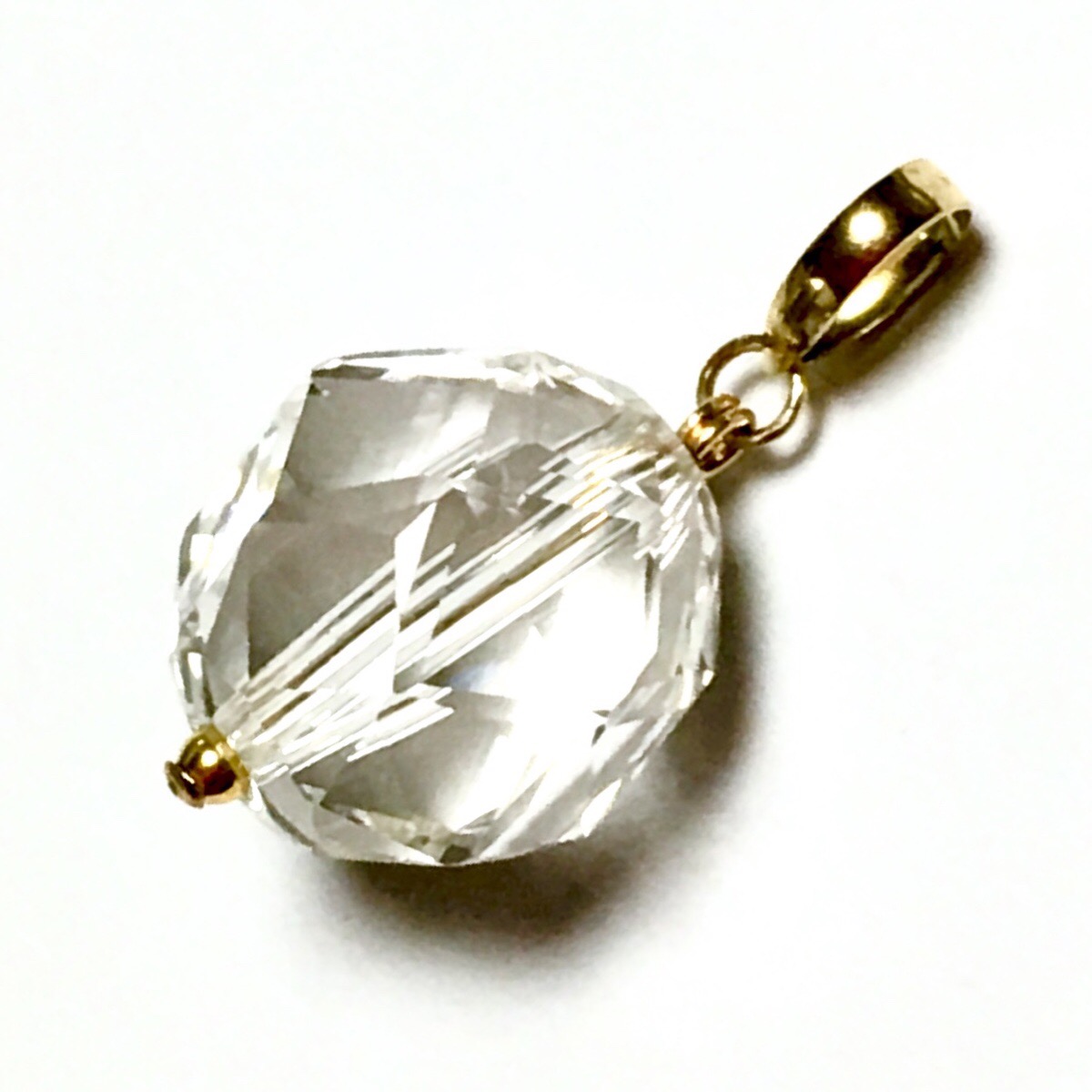 楽天市場】【Rvaru】☆ K18 本水晶 トップ 14mm スターカット