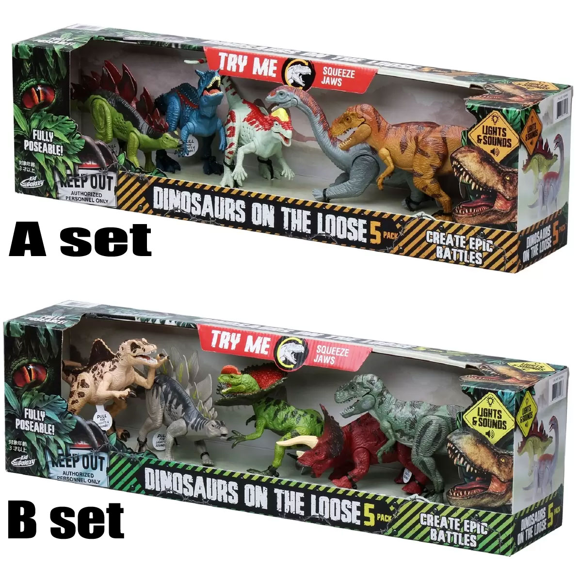楽天市場】【送料無料】ライト&サウンド付き 恐竜フィギュア5体セット