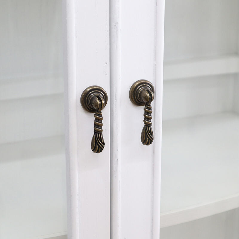 楽天市場】アンティークオーク ガラスキャビネット ホワイトシャビー