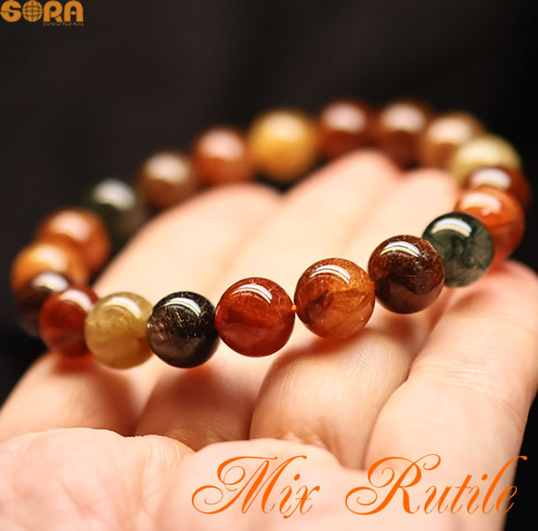 楽天市場】【限定1点モノ】 4A ミックス ルチルクォーツ 9.5mm