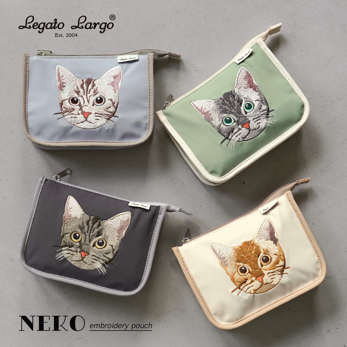 楽天市場】ポーチ 小物入れかわいい 可愛い ブランド ねこ 猫 サガラ刺