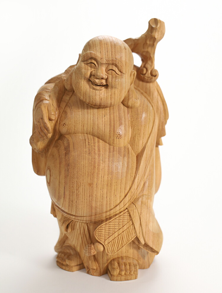 楽天市場】【高32cm】布袋様 木彫り 置物 仕様：無垢 / 素材：欅