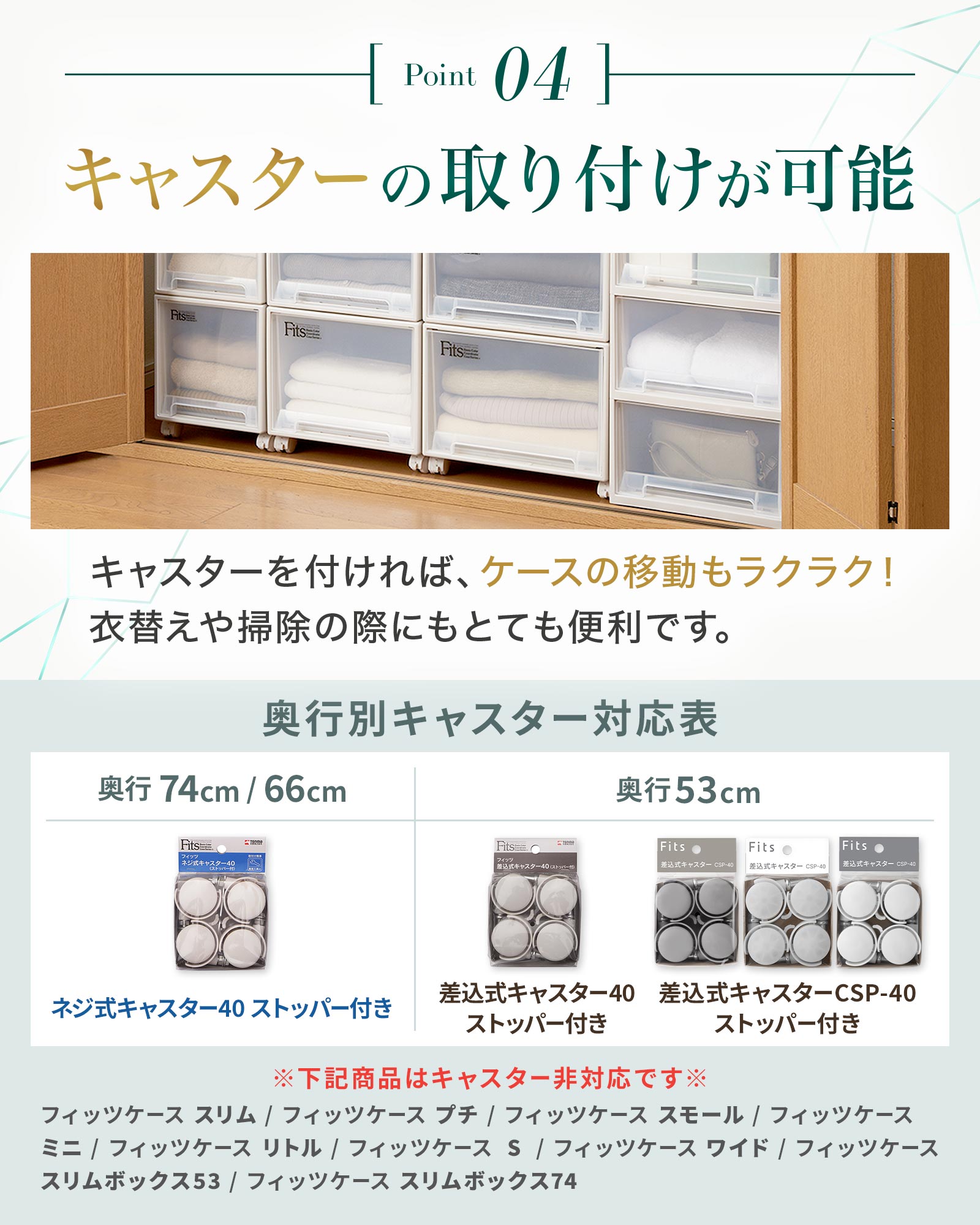 楽天市場】フィッツ 衣装ケース 押し入れ収納 モノトーン 収納ケース