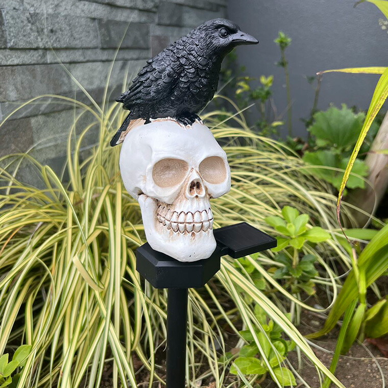楽天市場】ハロウィン 飾り ソーラーライト スカル ライト ドクロ 骸骨