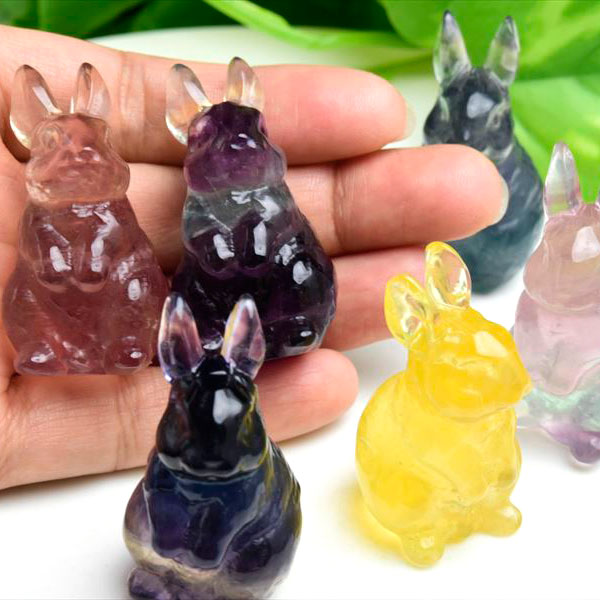 楽天市場】フローライト うさぎ 彫刻 置物 種類お任せ【販売単位：1個