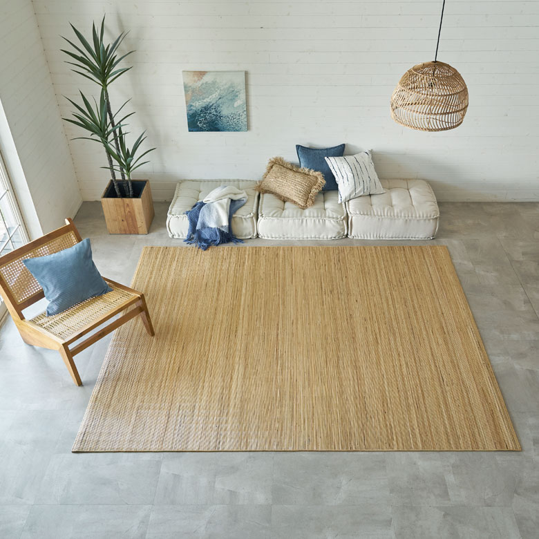 楽天市場】籐むしろ ラタンカーペット ラグサイズ 約140×200cm ラタン