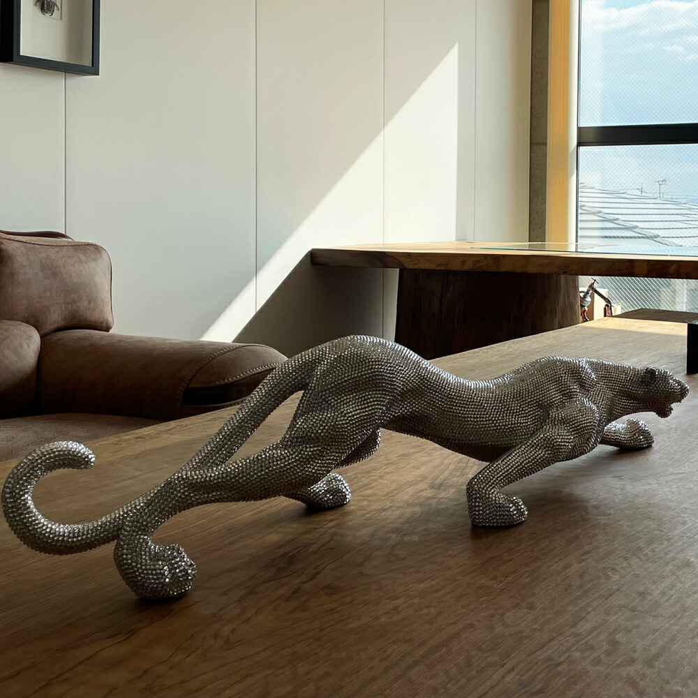 楽天市場】ホワイトジャガー アート オブジェ FRP ギフト インテリア