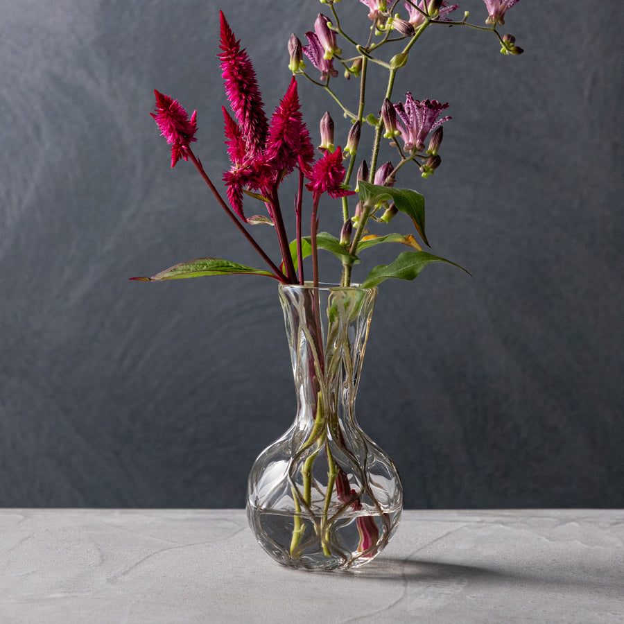 ガラス専門店｜ガラス工房マル｜ロックなガラス 花瓶 金あみ（丸長