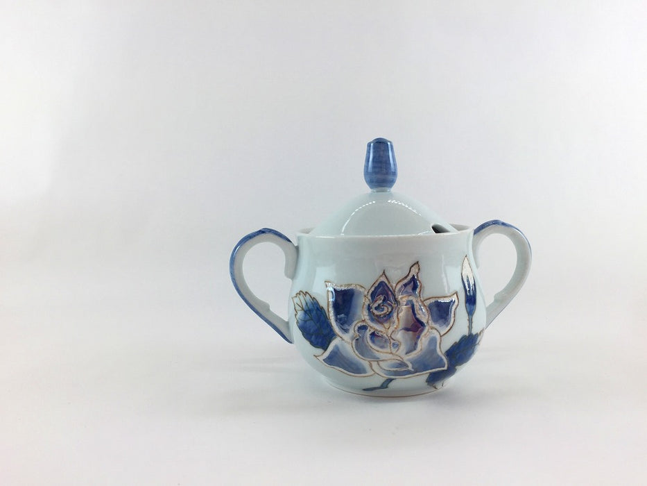 青ばらパール シュガーポット 13cm 有田焼(j.R) — 佐賀有田 ギャラリー