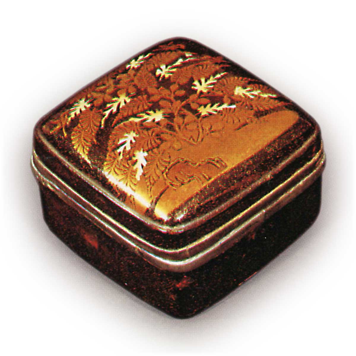 鎌倉時代蒔絵萩文四方香合 かまくらしだいまきえはぎもんよほう