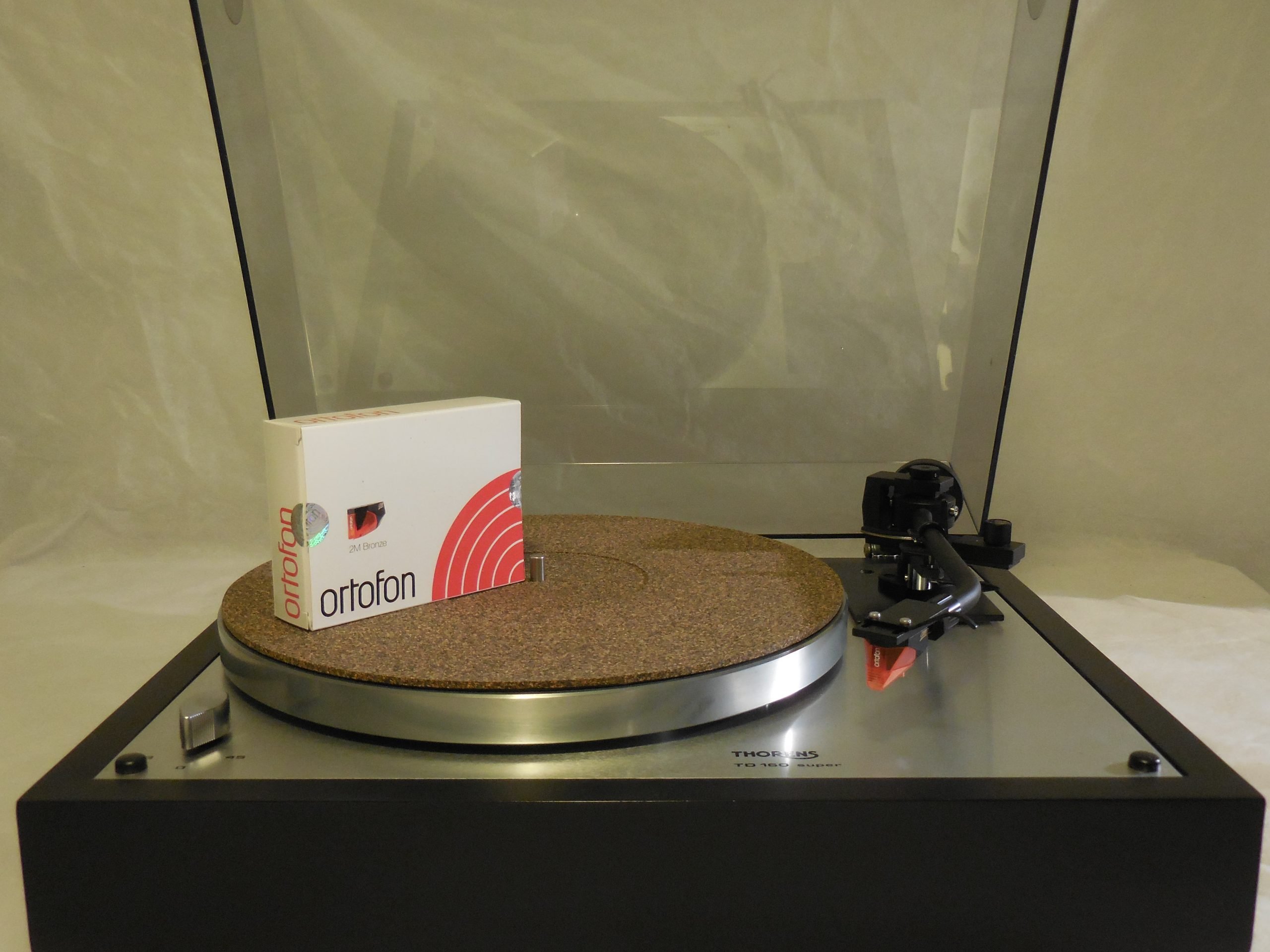 Original Thorens TD-160 Super, Used Sumiko MMT arm, new Ortofon 2M
