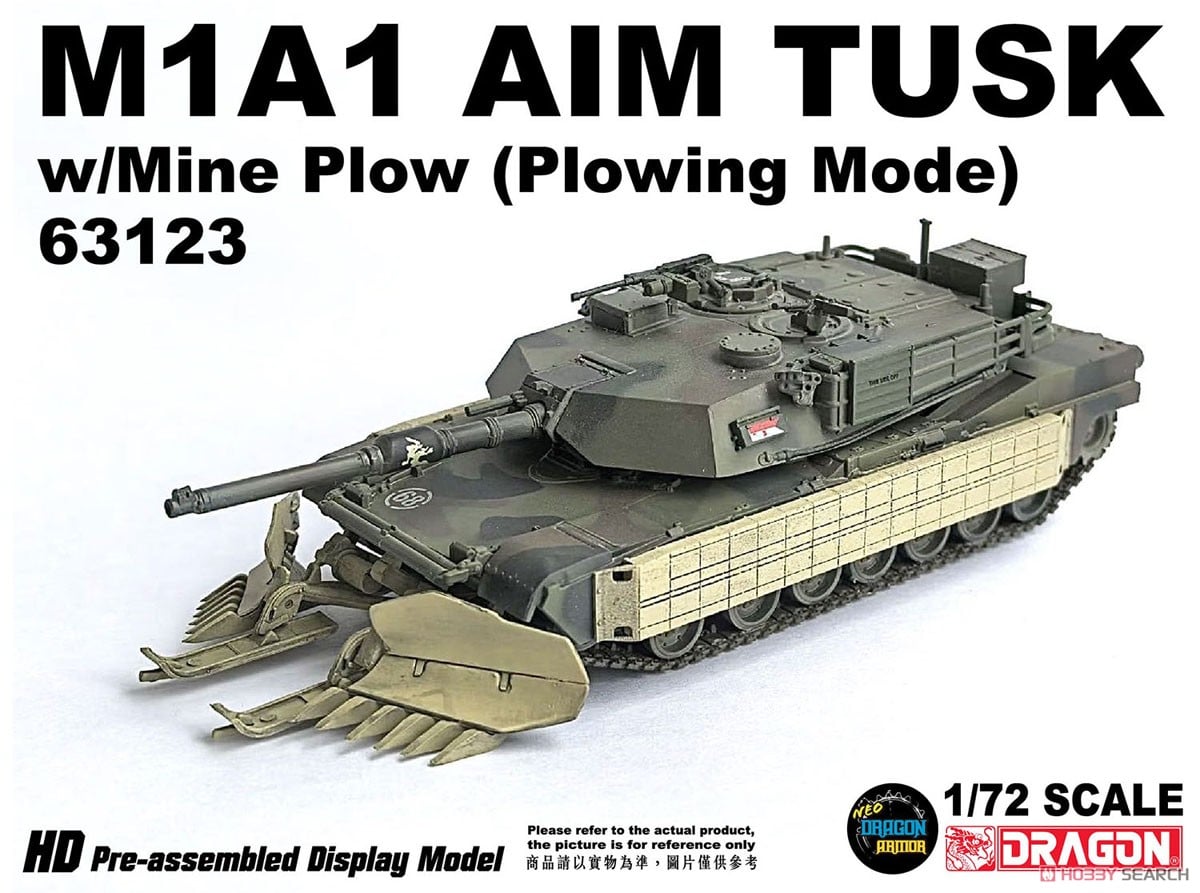 M1A1 AIM TUSK w/Mine Plow (Plowing Mode) Camouflage (Pre-built AFV