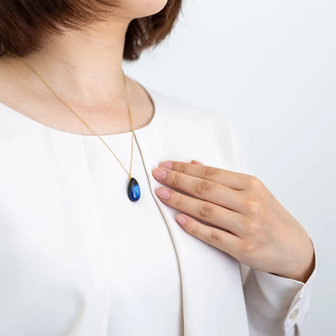 ネックレス ペンダント とろり 青星大（箱付き） / 七窯社｜暦生活