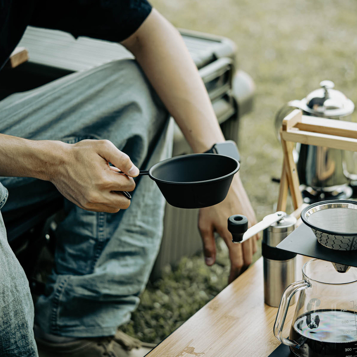 ステンレス カラーシェラカップ320ml（オキツモブラック