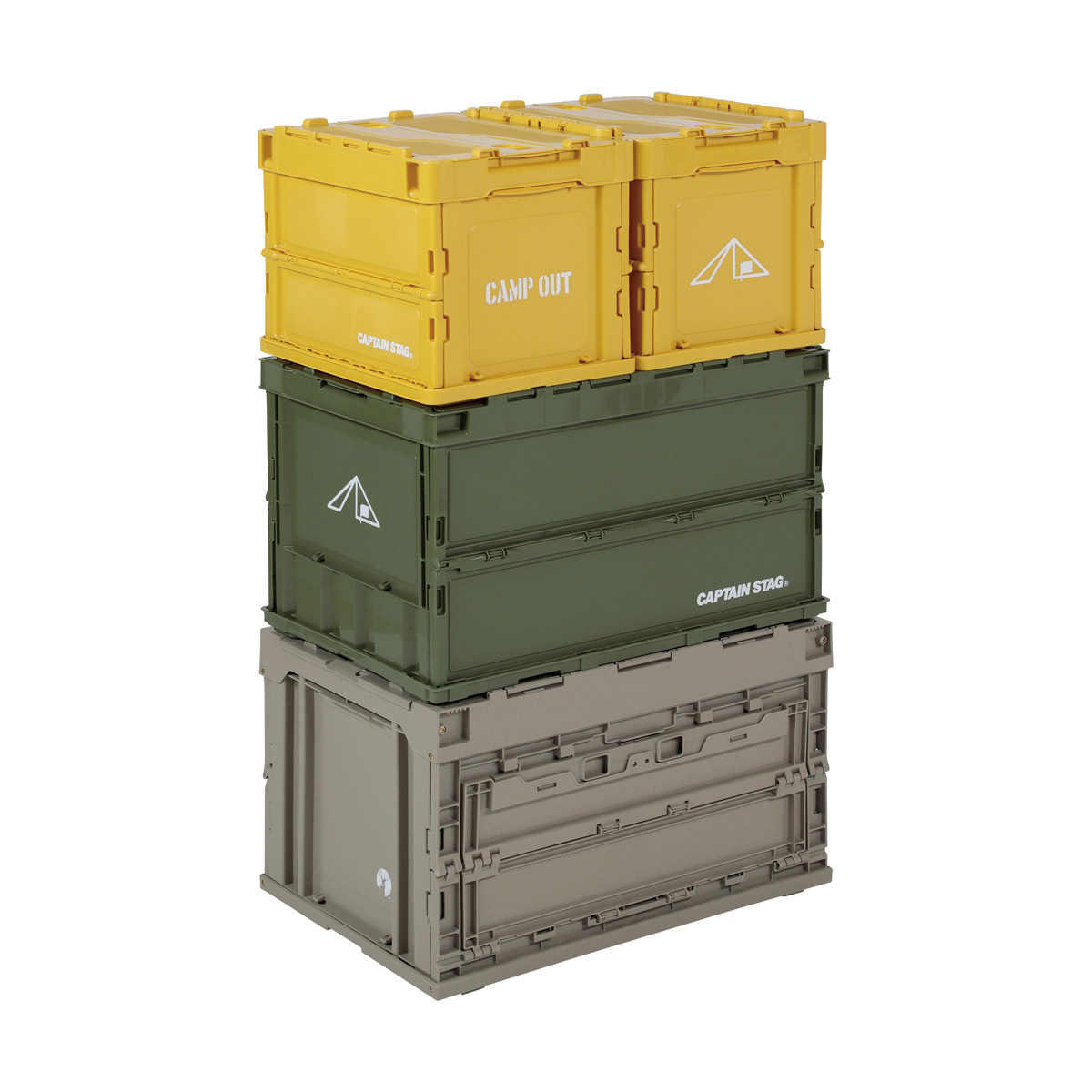 フラップFDコンテナ50（カーキ） - アウトドア・キャンプ用品