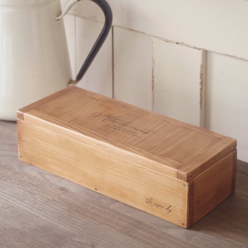 ヴィンテージ風木制カトラリーボックス｜カフェ風インテリア雑貨｜通販