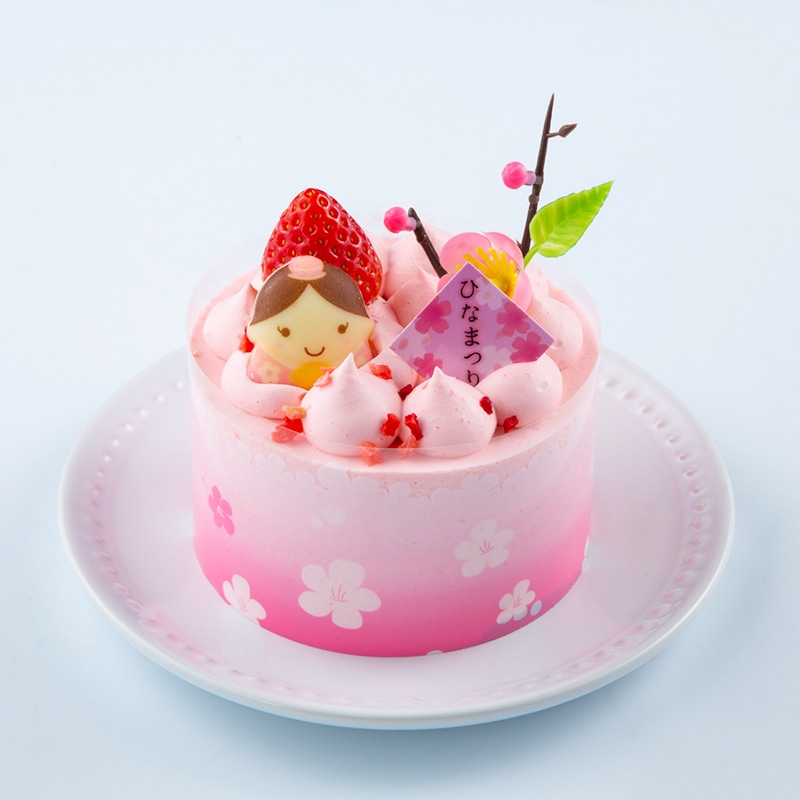 桃の節句 ちいさなひなケーキ（ピンク）