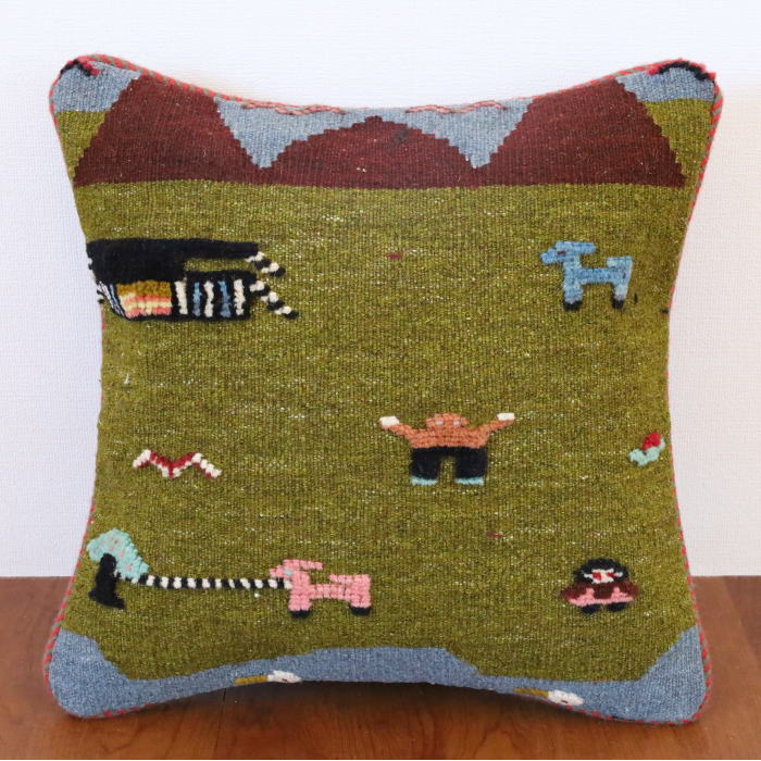 ギャッベキリムクッションカバー｜手織ラグの店クラフトワーク