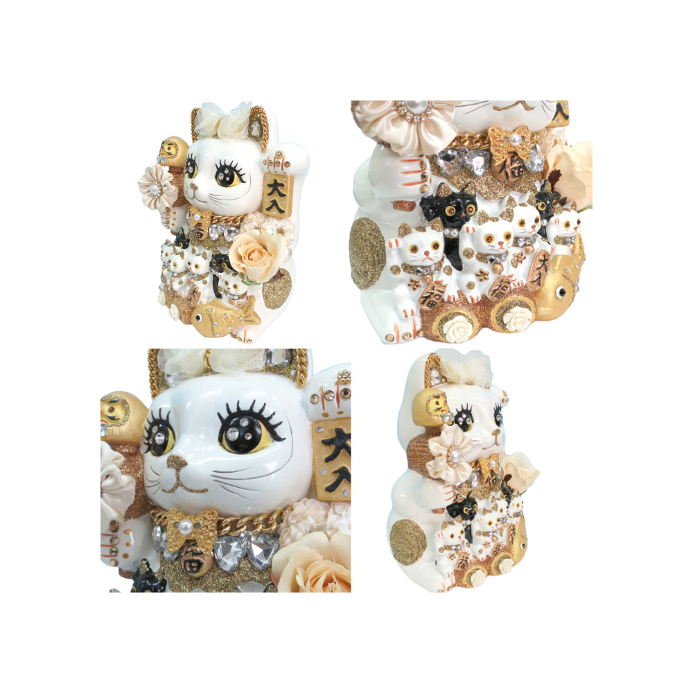 招き猫 置物 貯金箱 プリンセスキャット 特大 C406