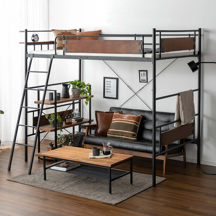 ヴィンテージデザインロフトベッド NORMAN〔ノーマン〕 セミダブル