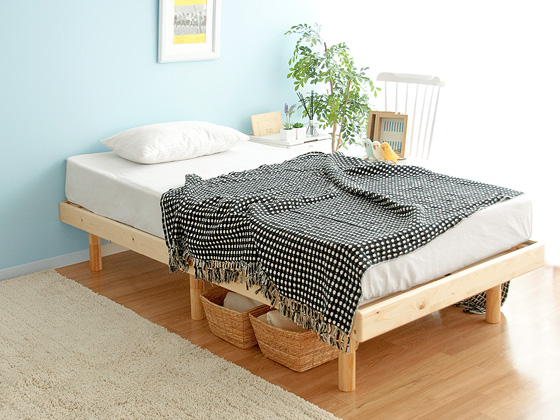 ダブル] 天然木無垢材すのこベッド フレーム単体 | 家具・インテリア