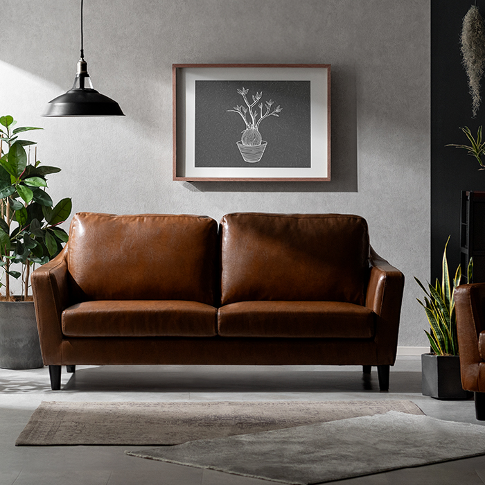 2人掛けソファ レザー ウレタンクッション 広め設計 LAURU | 家具