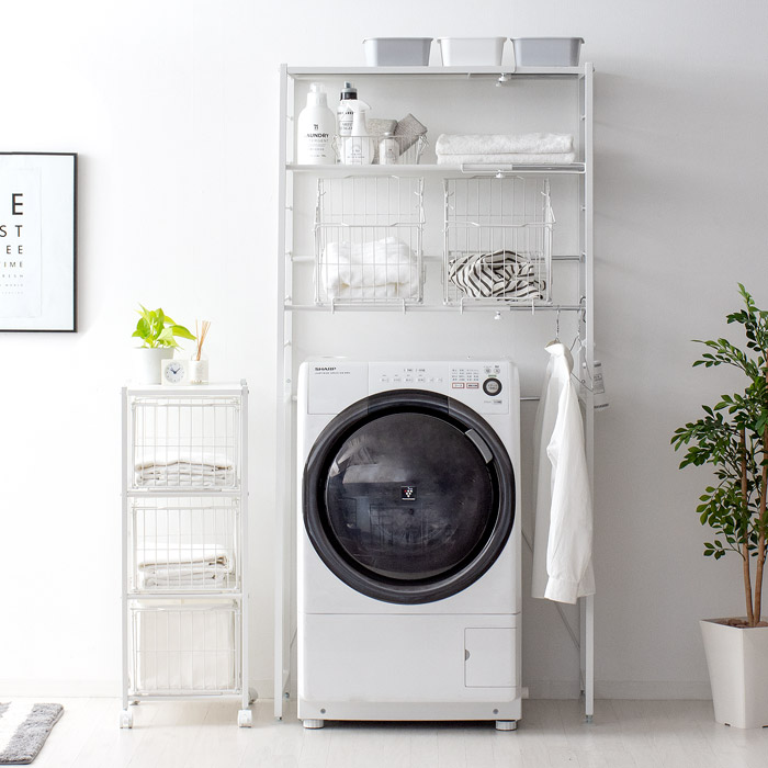 伸縮ランドリーラック LESTER (レスター) カゴタイプ | 家具