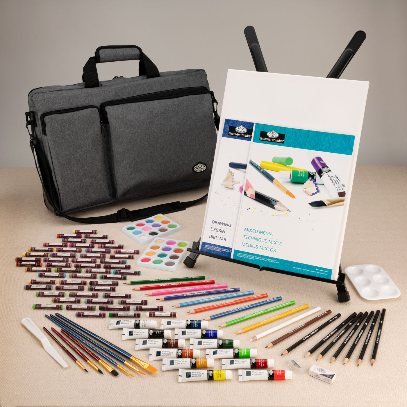 Essentials™ Mixed Media Travel Satchel Art Set with Easel, 164