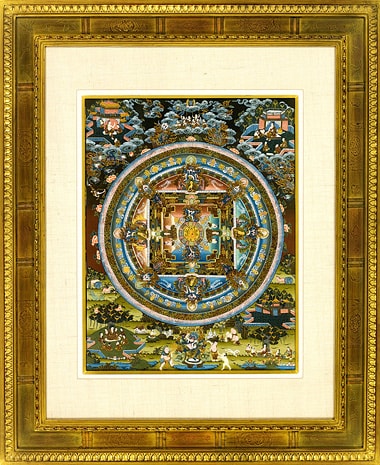 特選品】チベット時輪（カーラチャクラ）曼荼羅-002水晶クラスター