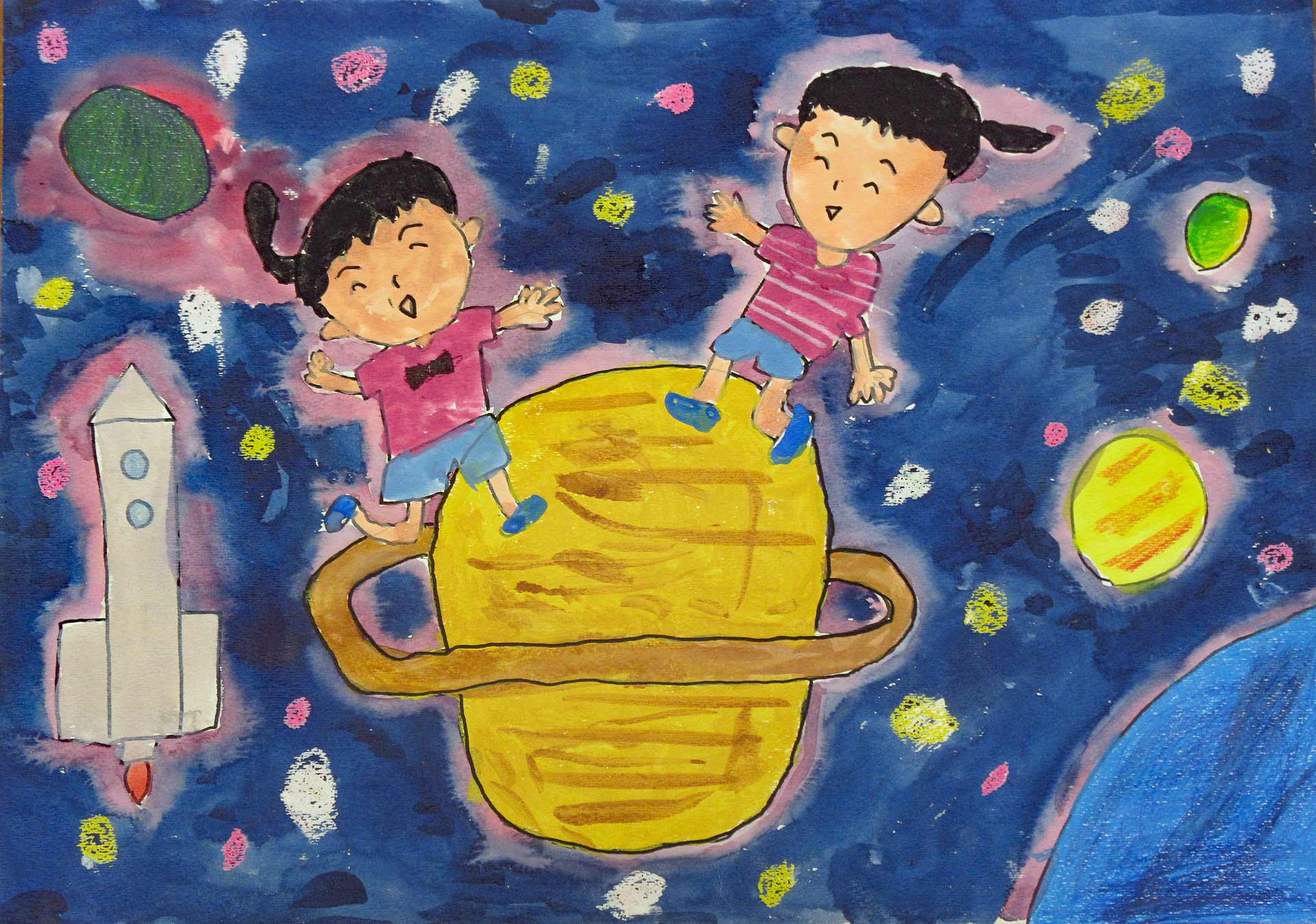 宇宙・私の夢」児童絵画展オンライン (2024年) 2年生の作品 3 ぐんま天文台