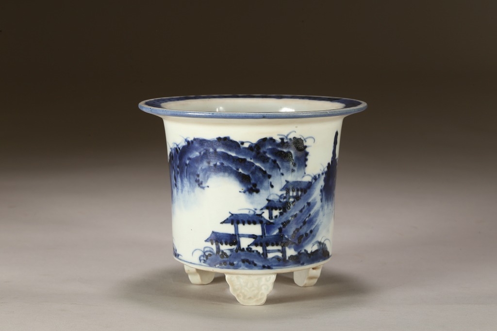 伊万里焼染付山水図丸 | 雨竹亭オンラインショップ