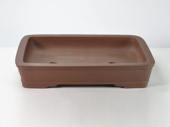 鳥泥長方中浅 盆栽鉢17号 鉢幅51cm×奥行き39cm×高さ9.5cm を販売｜盆栽