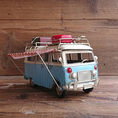 ブリキの車 カーサイドタープ付フォルクスワーゲン(Volkswagen)タイプ