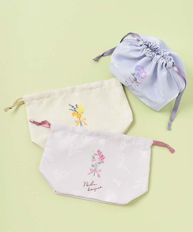 ≪OUTLET≫ポシェブーケランチ巾着(ピンク): ALL｜Bleu Bleuet（ブルー