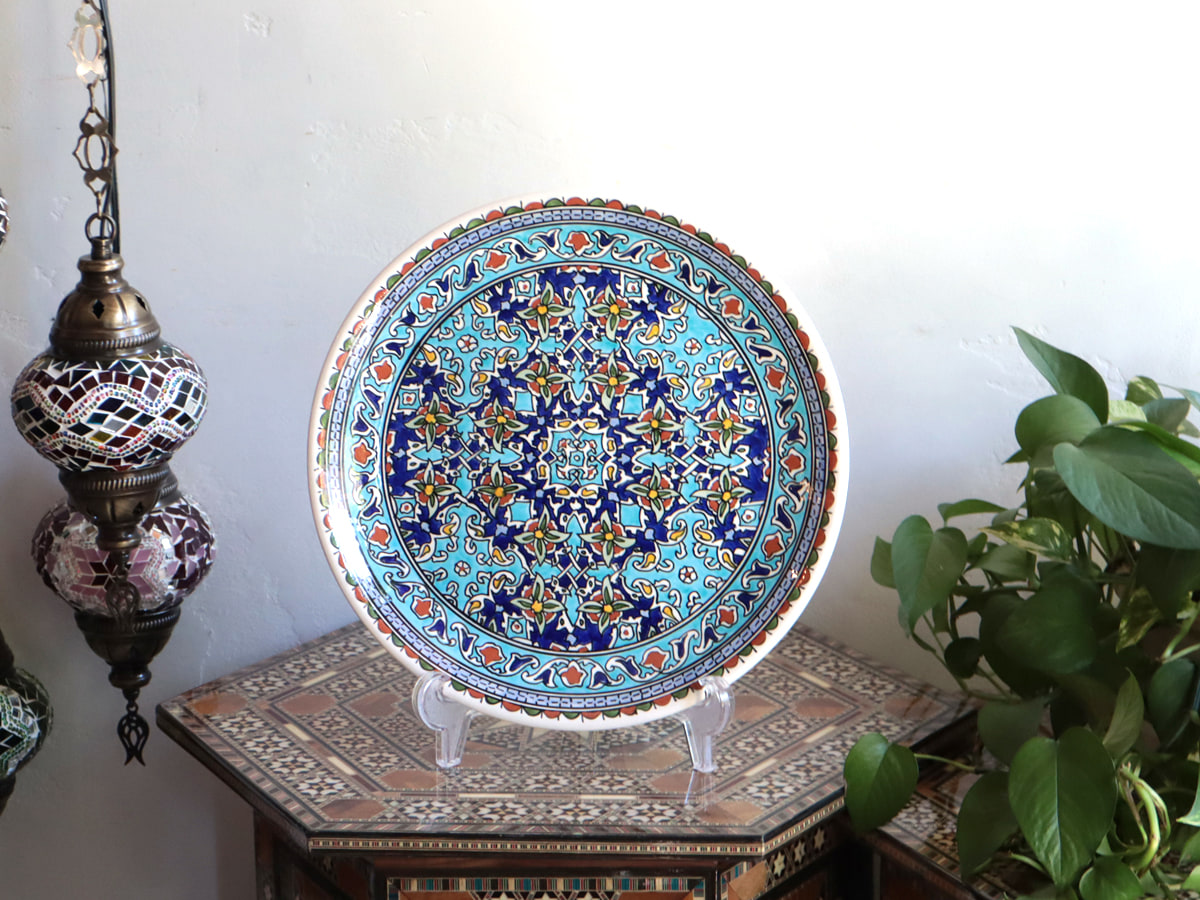 トルコ陶器 プレート 飾り皿 直径30cm キュタフヤ アルハンブラ工房