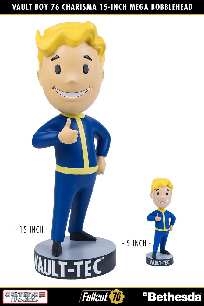 Fallout 76』全長38cmのVault-boyボブルヘッドが海外で発売、通常版