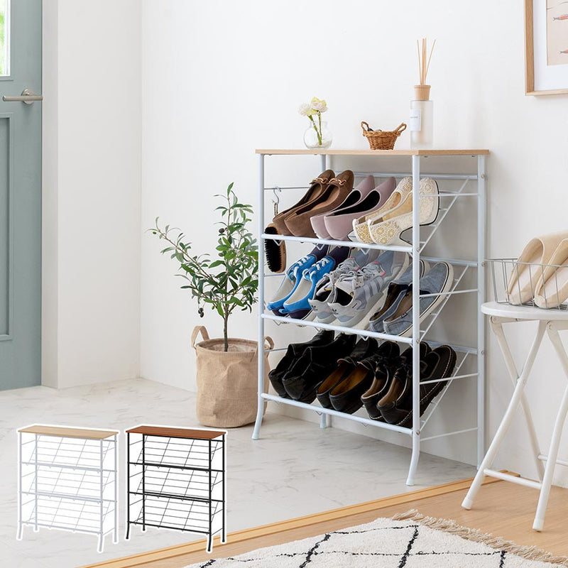 天板付きシューズラック 3段 玄関収納 シューズラック おしゃれ ぼん