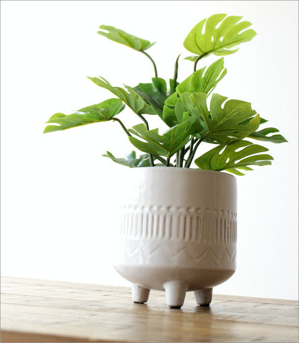 フラワーポット 陶器 おしゃれ かわいい ナチュラル 北欧 鉢カバー 脚