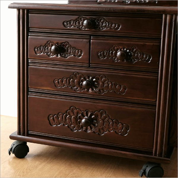 サイドテーブル アンティーク 家具 キャスター付き 完成品