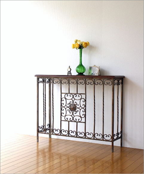 コンソールテーブル アンティーク クラシック 玄関 リビング アイアン