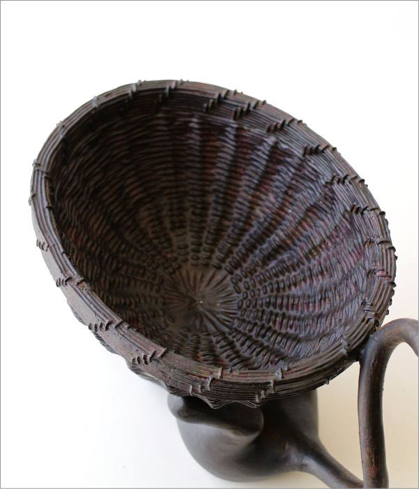 小物入れ かご 編み籠 猫 雑貨 プランターカバー 鉢カバー ねこ