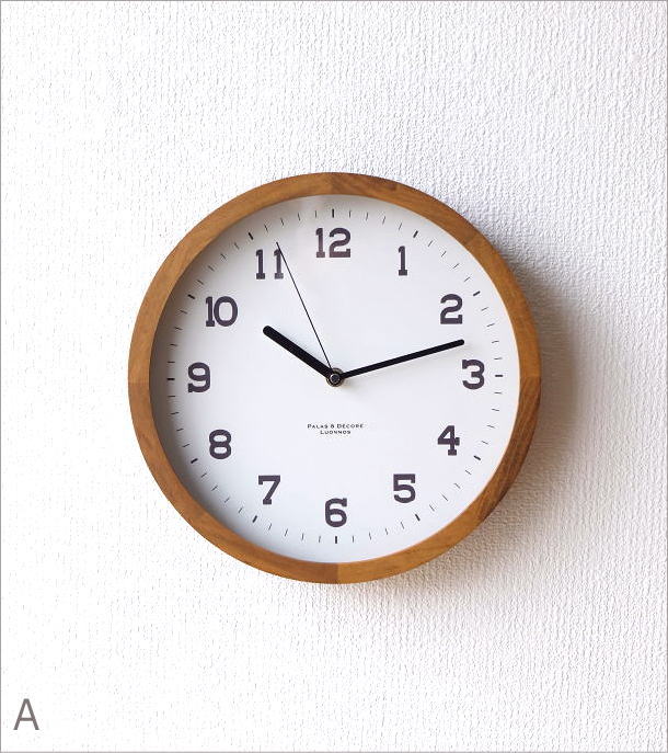 掛け時計 壁掛け時計 おしゃれ 木製 天然木 無垢材 静音 静か スイープ