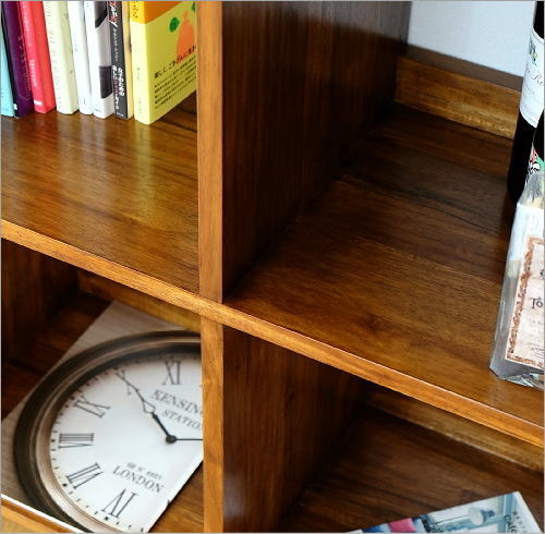 オープンラック 本棚 チーク 無垢材 天然木 シンプル チークフリー