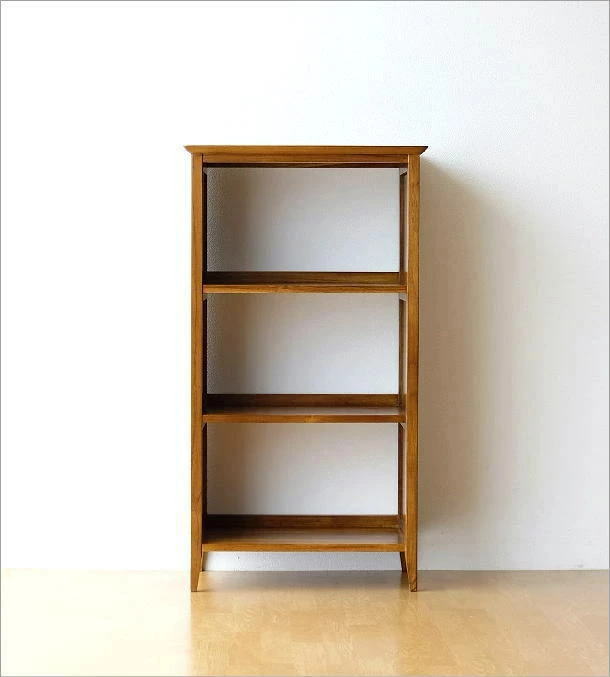 本棚 チーク 無垢材 オープンラック 飾り棚 幅60 奥行35 チークフリー